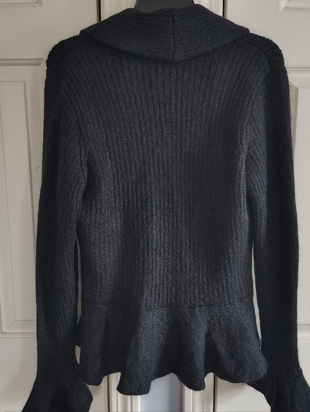 Lauren Ralph Lauren Black Shawl-Collar Cardigan with Decorative Clasp Accent M - Picture 3 of 8